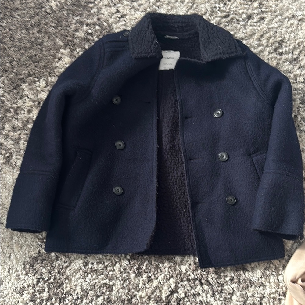Zara Navy Peacoat with Black Buttons